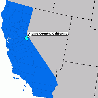 Map of Alpine County