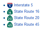 Image showing major
                highways