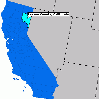 California Map Showing Lassen County