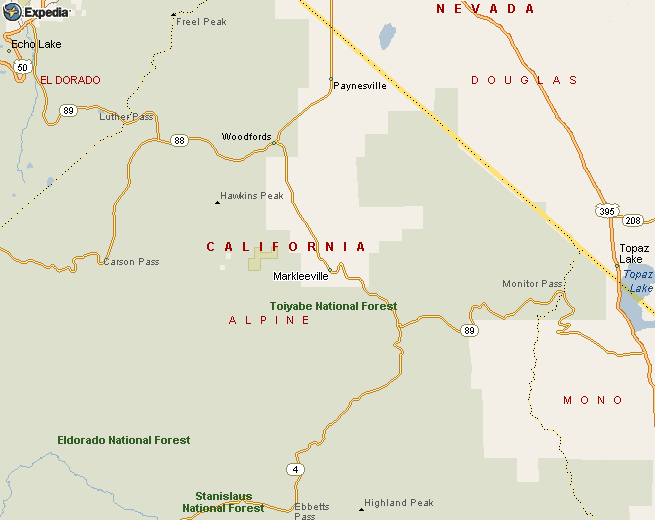 Map of Alpine County