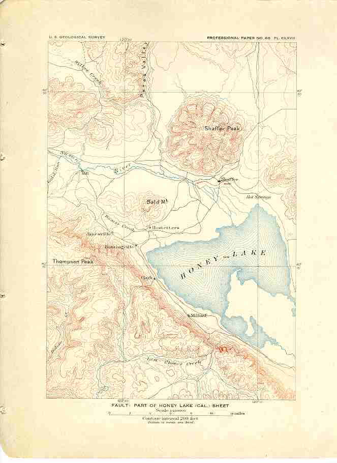 1908 Topographic Map of Lassen County