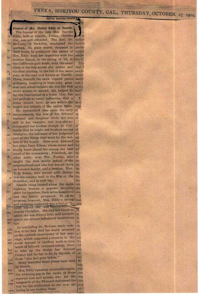 Harriet Eddy Obituary photo