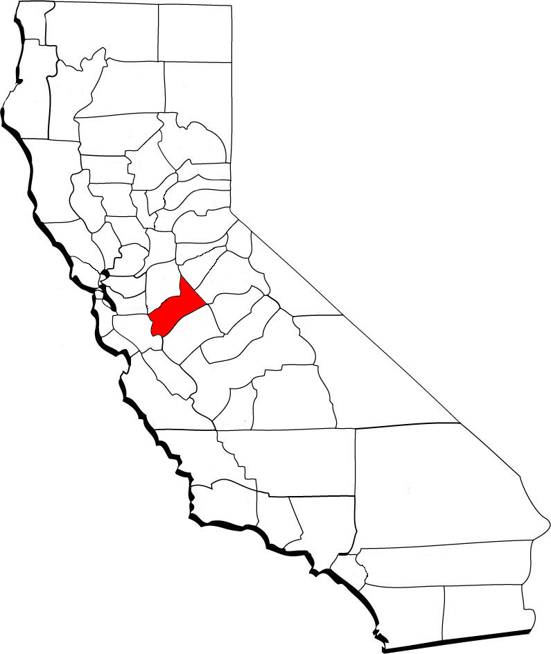 California Map with Stanislaus Highlighted